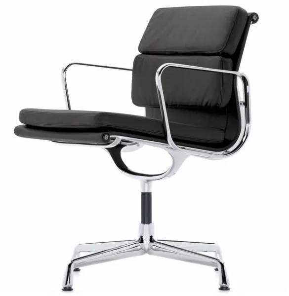 Vitra Soft Pad EA 208 Kontorstol med Swivel Sort/Krom